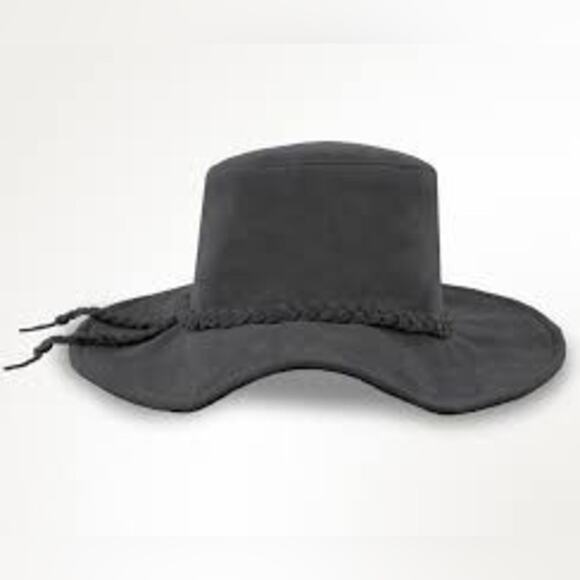 Minnetonka Accessories - Minnetonka Women’s Parker Floppy Hat Grey Suede Leather Small NWT Boho Chic